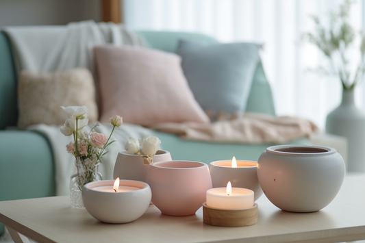 A living room decorated in soft pastels